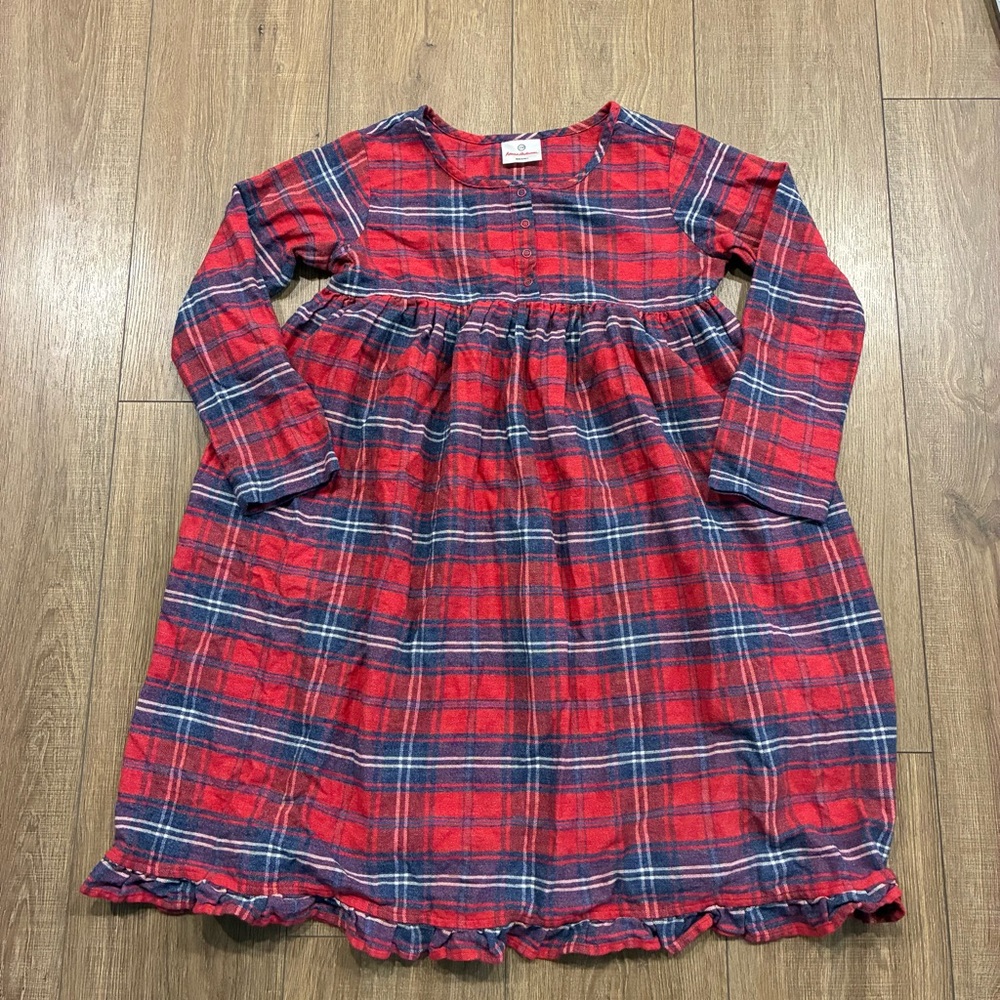 Hanna Andersson Red and Blue Plaid holiday girls dress , 150 or US 12